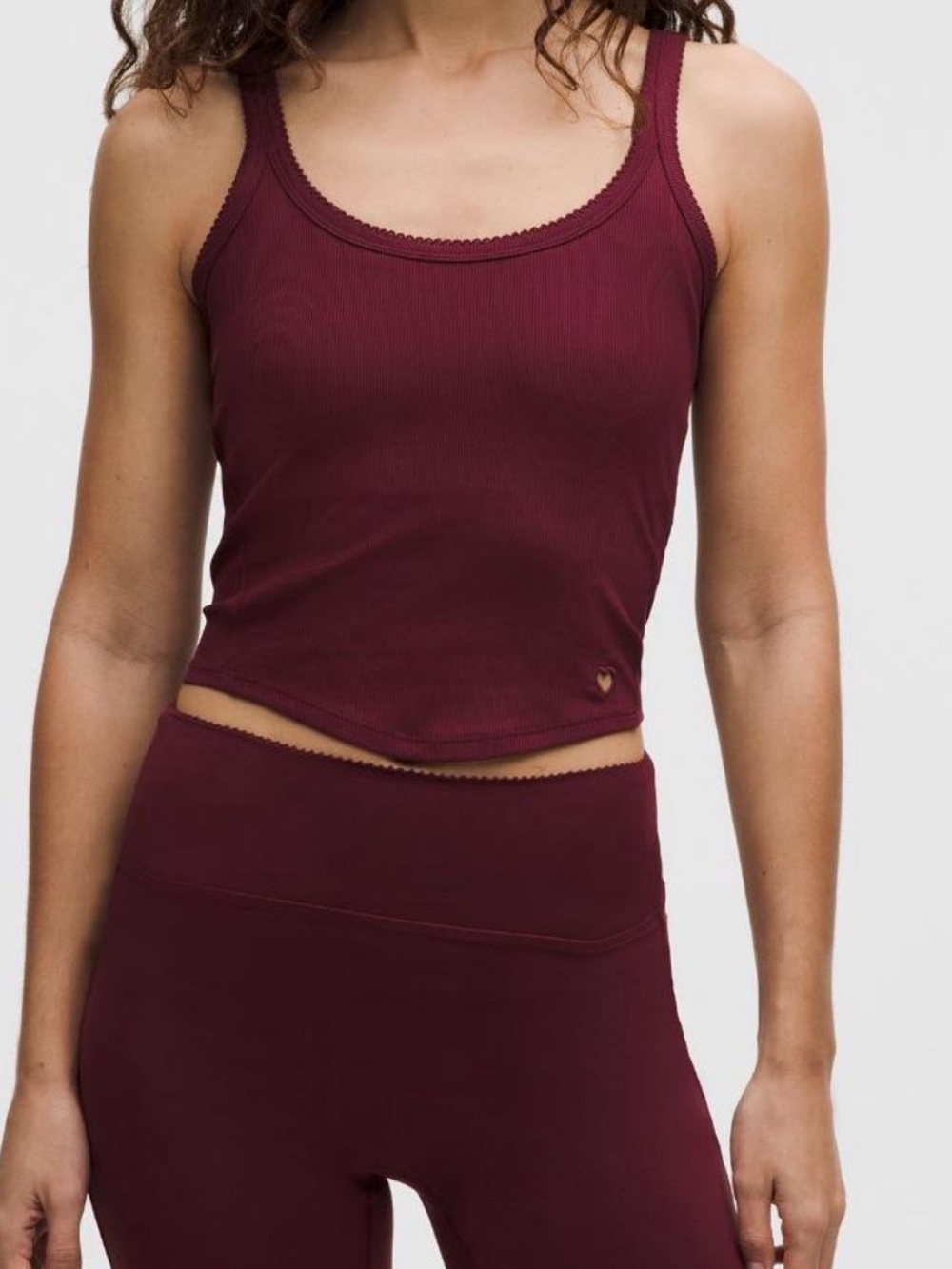 Lululemon Nulu Ribbed Cropped Heart Tank Top